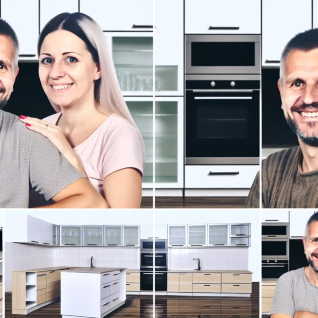 Elégedett ügyfél újonnan beépített konyhában